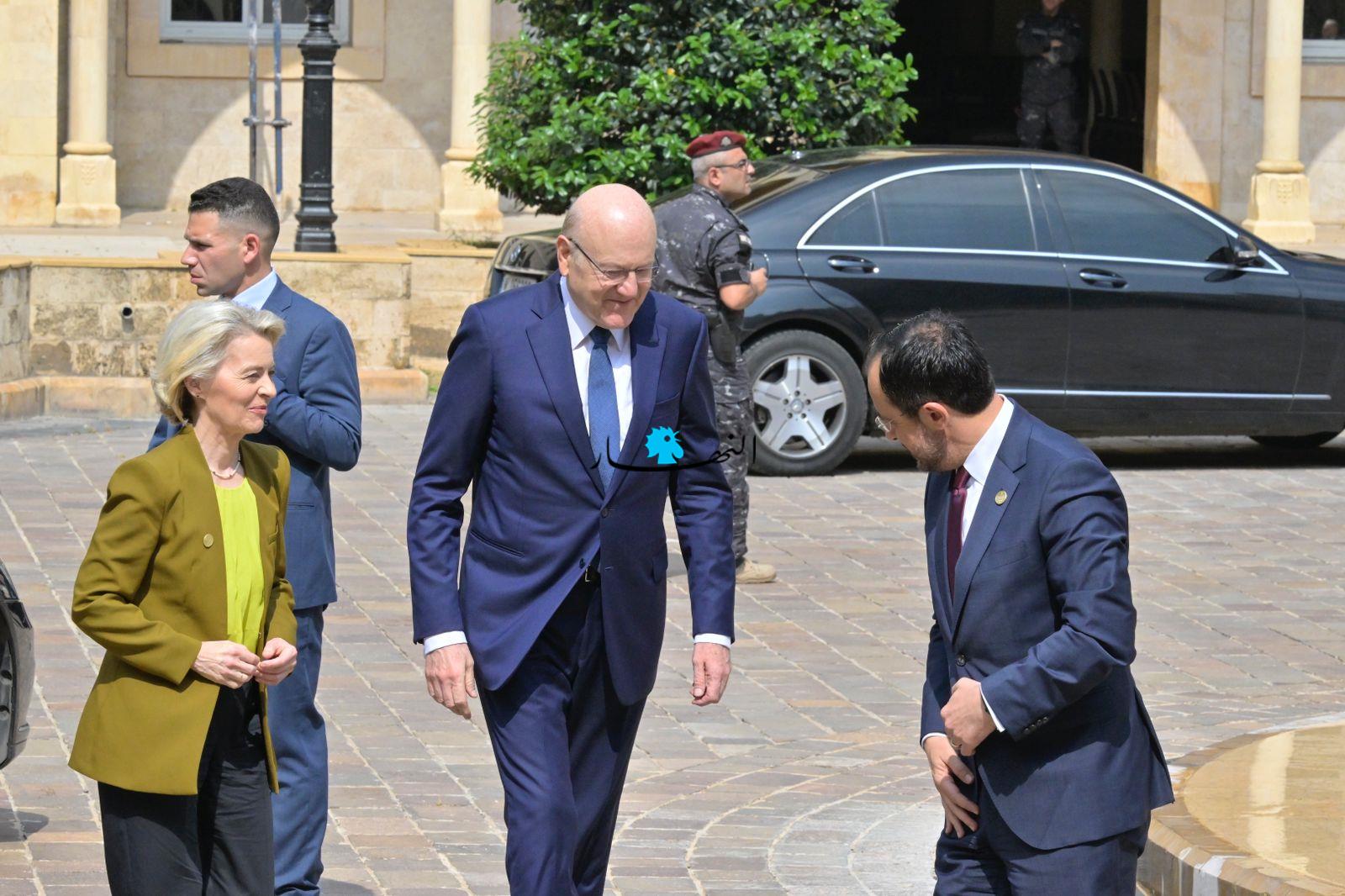 الرئيس القبرصي ورئيسة المفوضية الأوروبية في بيروت لإجراء محادثات حول ملف النازحين السوريين